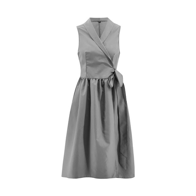 Elegant Occasion Grey Women's Midi Dress for Homecoming