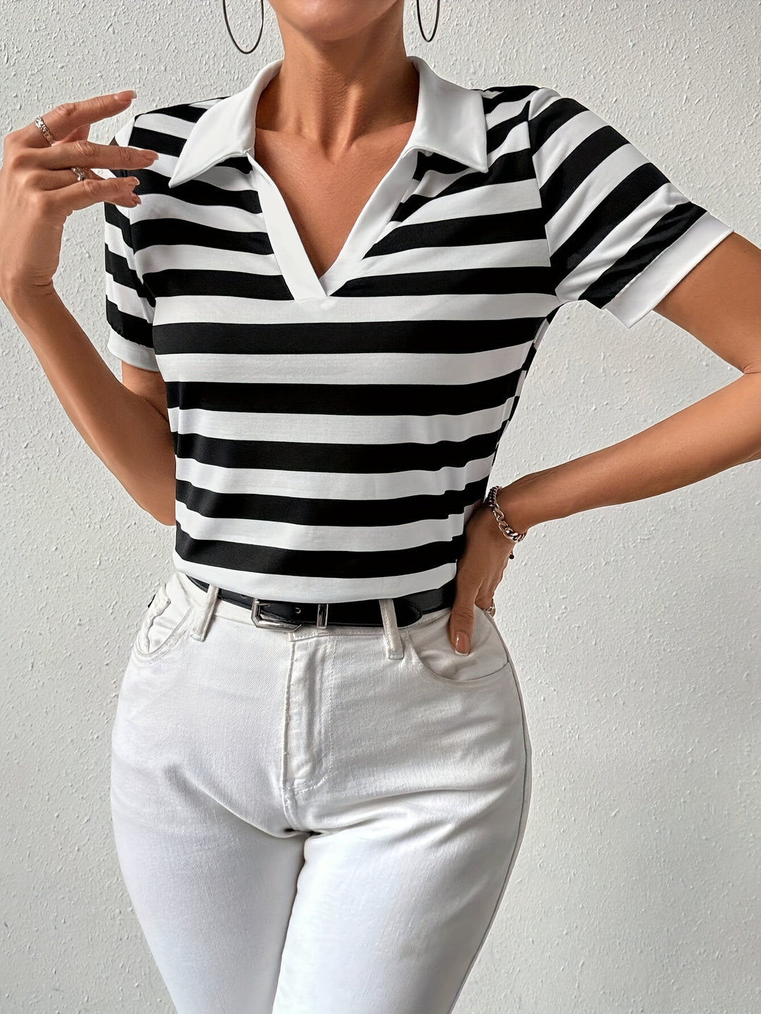 Women's Striped Short-Sleeve Shirt
