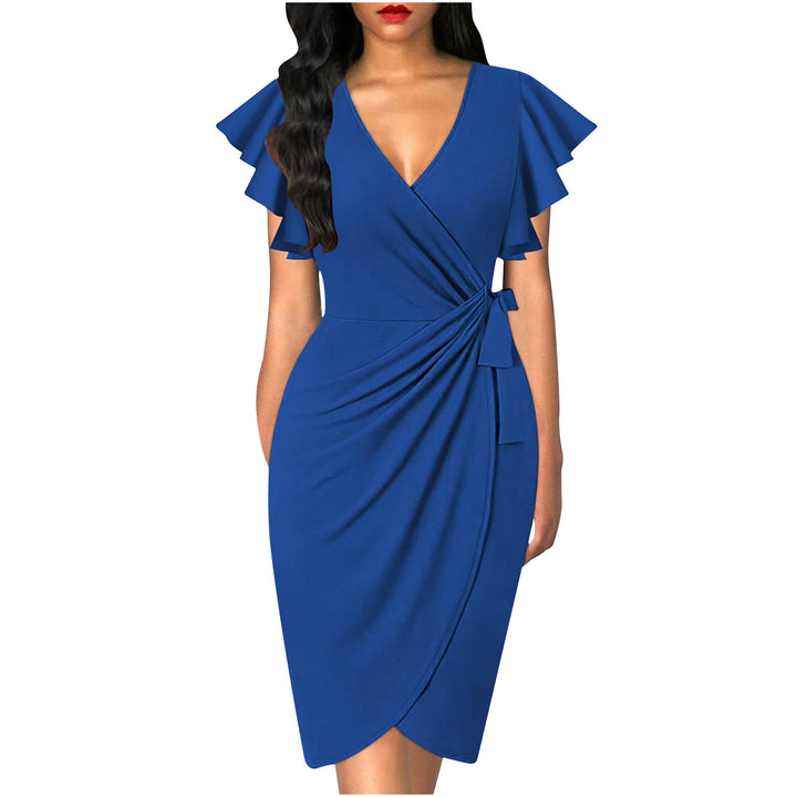 Black Wrap Women's Midi Dress for Homecoming