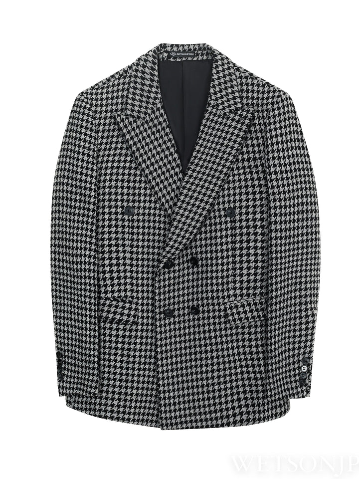 Men's Double-Breasted Houndstooth Blazer