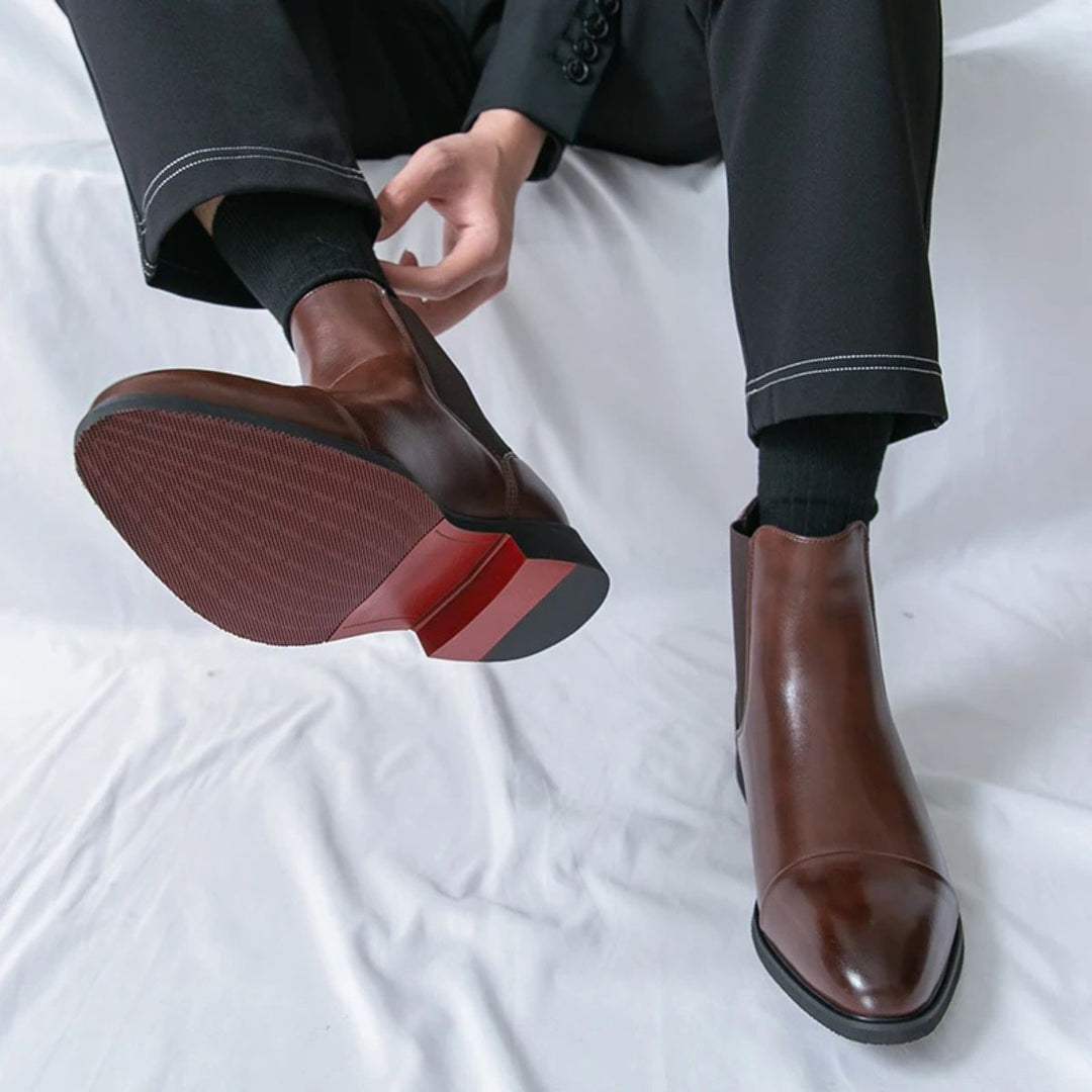 Elegant Classic Men's Faux Leather Chelsea Boots