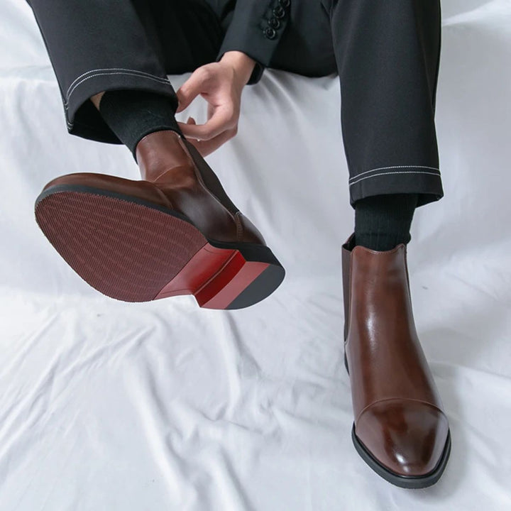 Elegant Classic Men's Faux Leather Chelsea Boots