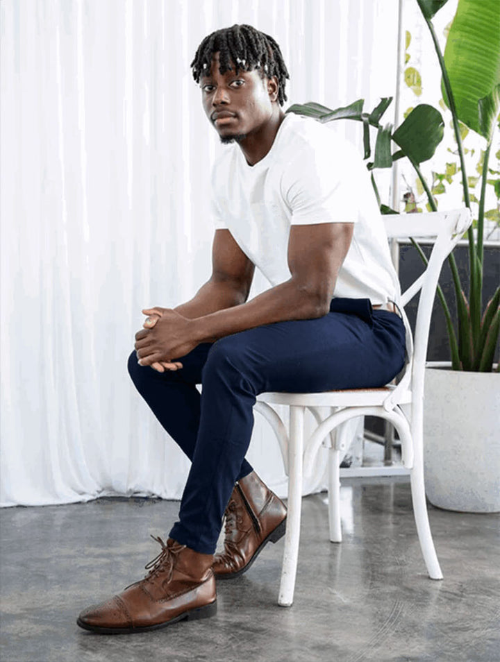 Elastic Slim-Fit Men's Pants