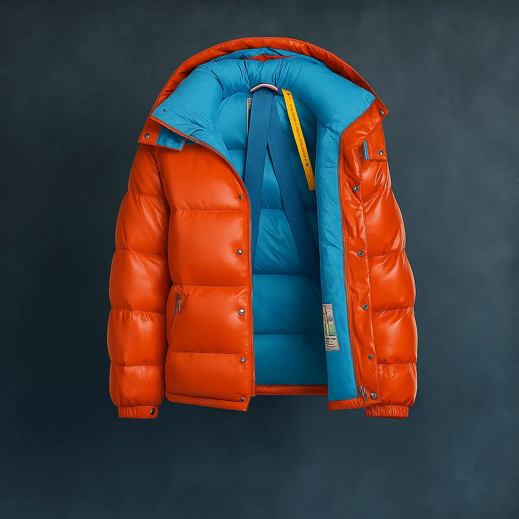 Warm Men's Puffer Jacket with Thick Padding - Winter Jacket with Full Zip