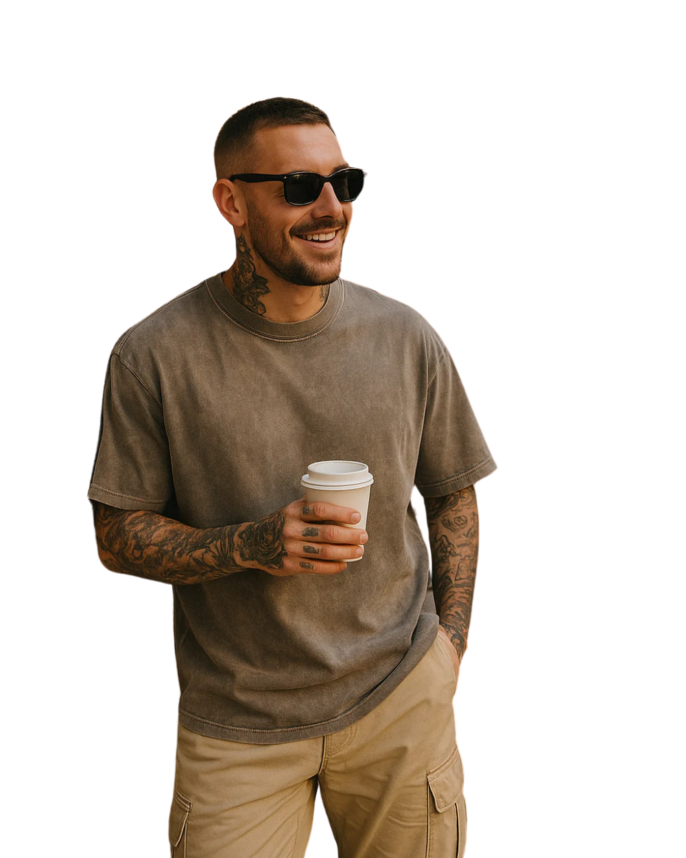 Oversized Cotton Basic Men's T-Shirt Set 3-Pack