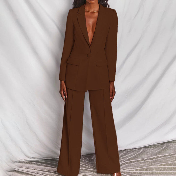 Elegant Women's Blazer Set - Business Suit with Pants for Formal Occasions