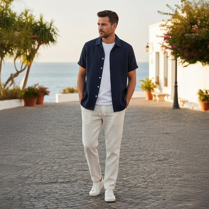 Breathable Lightweight Men's Linen Summer Set