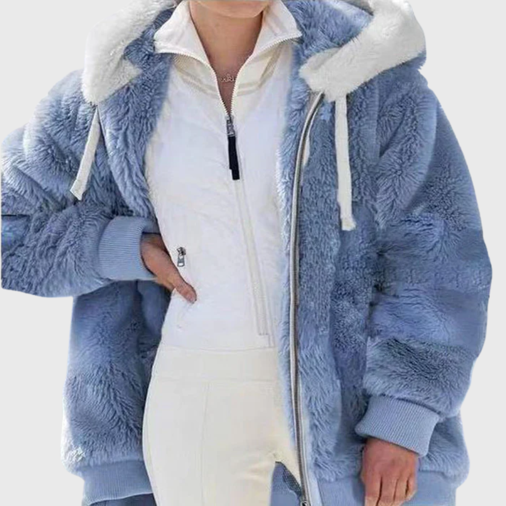 Women's Warm Fleece Winter Jacket with Hood
