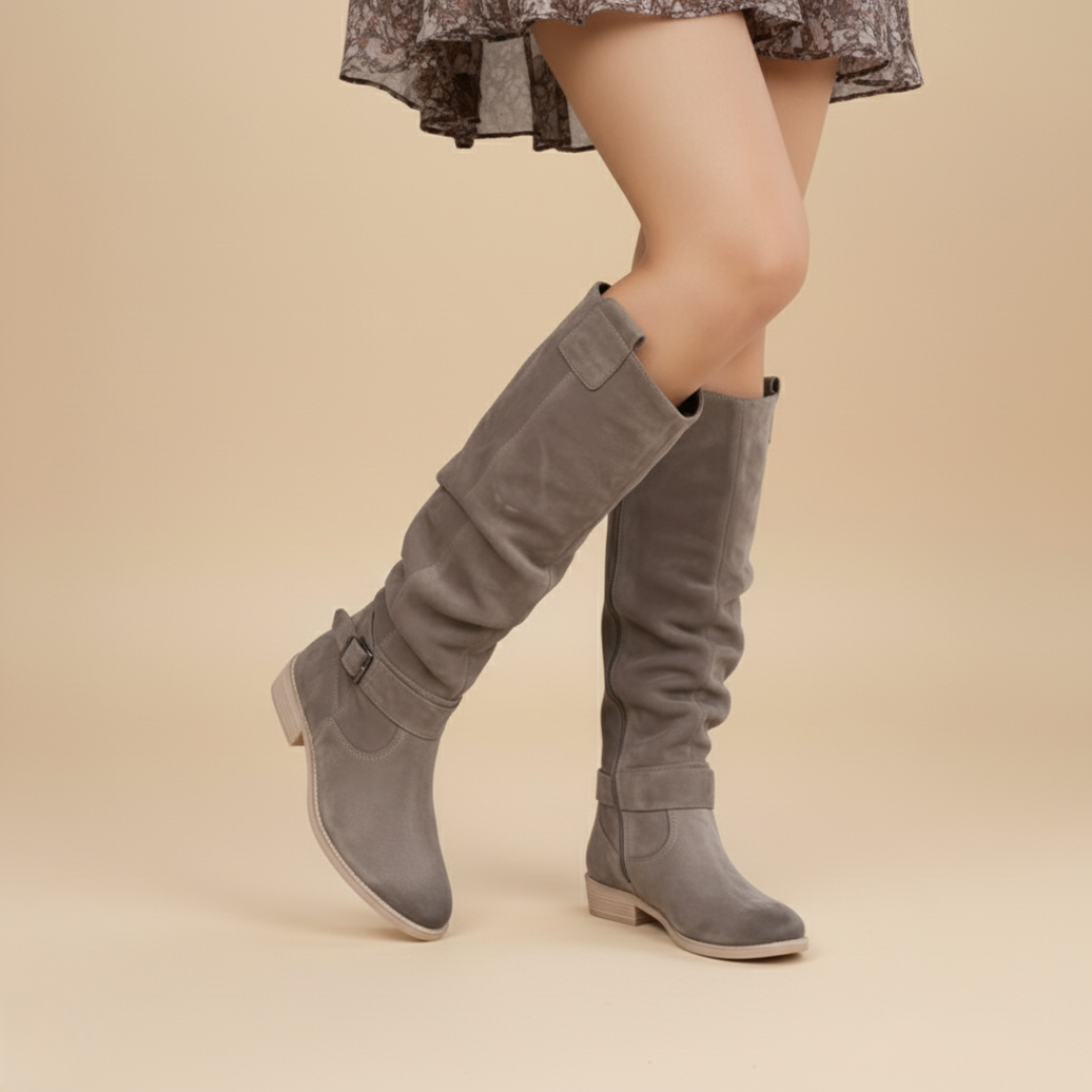 Elegant Suede Knee-High Boots for Women
