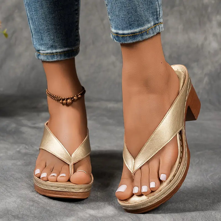 Elegant Ergonomic Women Slip-On Sandal Heels