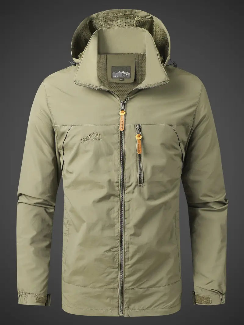 Waterproof and Windproof Men's Outdoor Jacket - Breathable for Hiking and Trekking