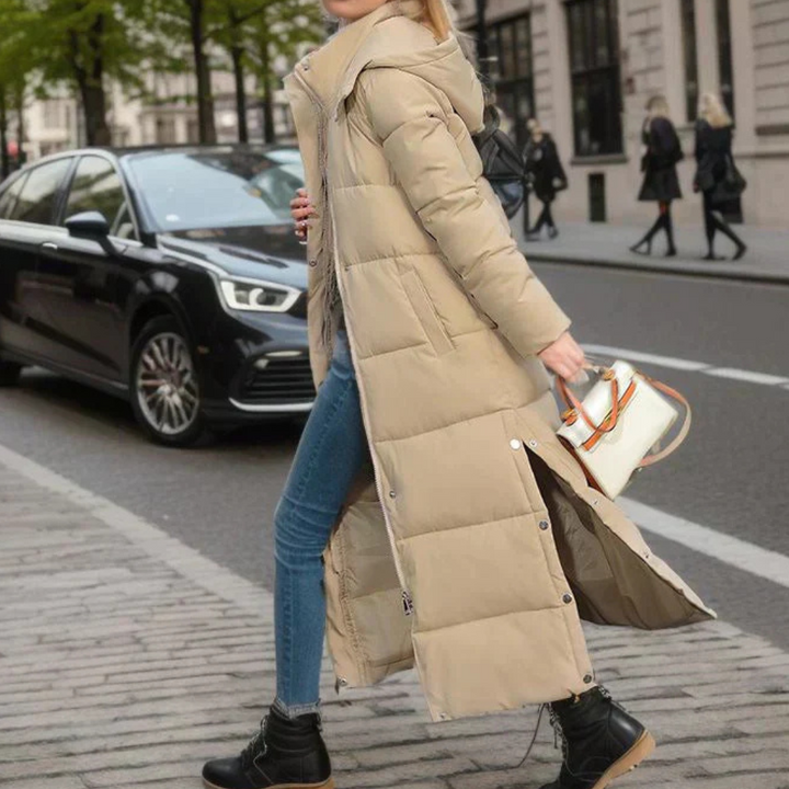 Elegant Women's Winter Coat in Wool-Polyester Blend - Warm and Timeless
