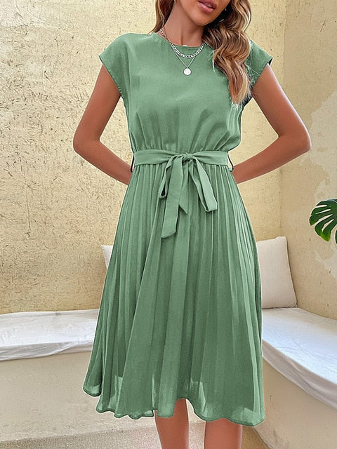 Lightweight Pleated Women's Summer Mini Dress