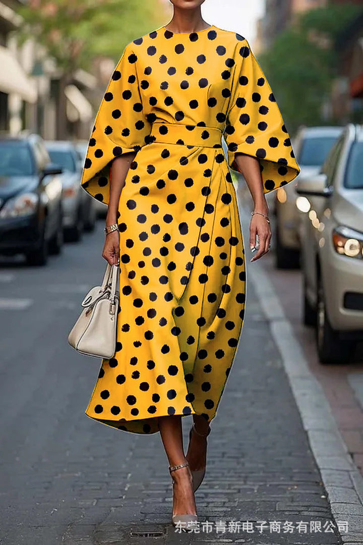 Elegant Round Neck Women Dress