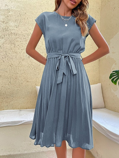 Lightweight Pleated Women's Summer Mini Dress