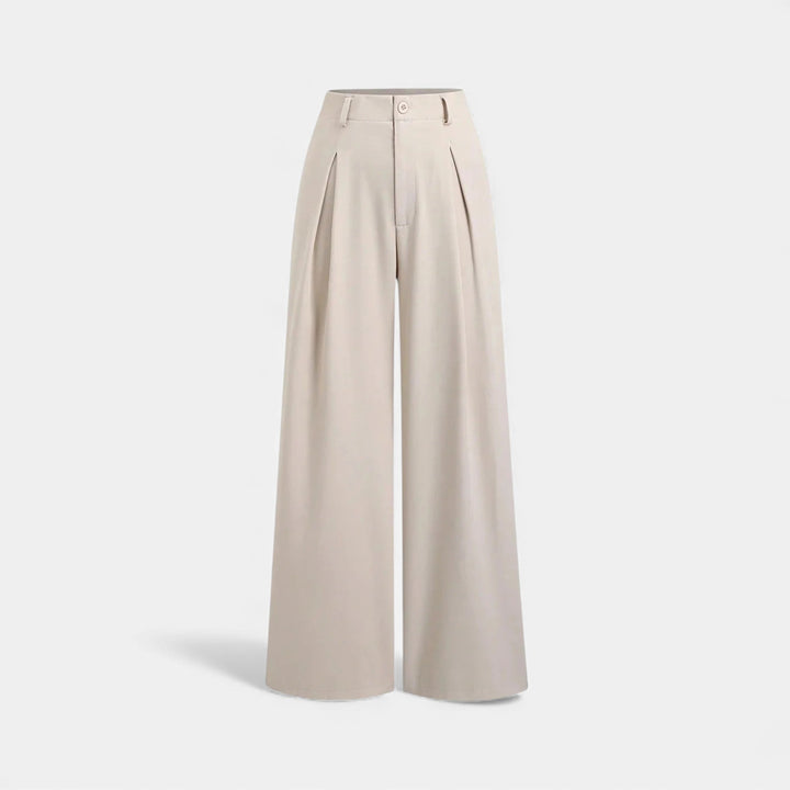 Elegant Jacquard Pleated Women's Wide-Leg Pants