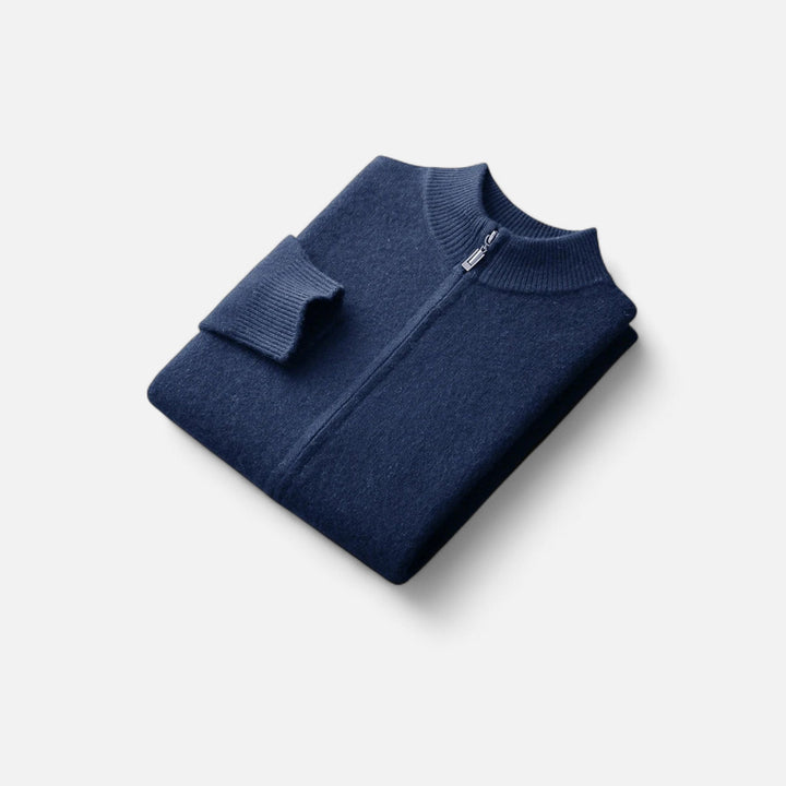 Warm Merino Wool Zip-Up Men's Cardigan