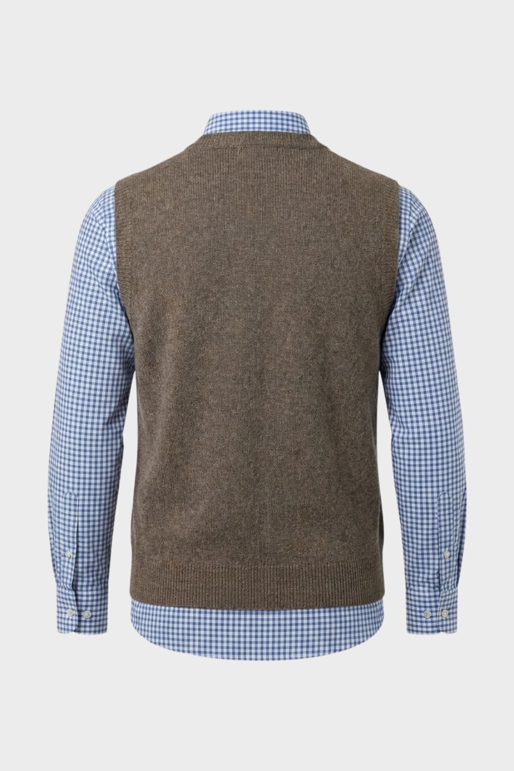 Classic V-Neck Men's Knit Vest with Button Front