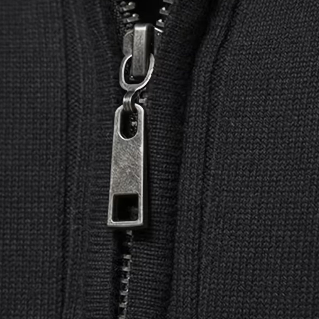 Warm Minimalist Men's Knit Zip Sweater