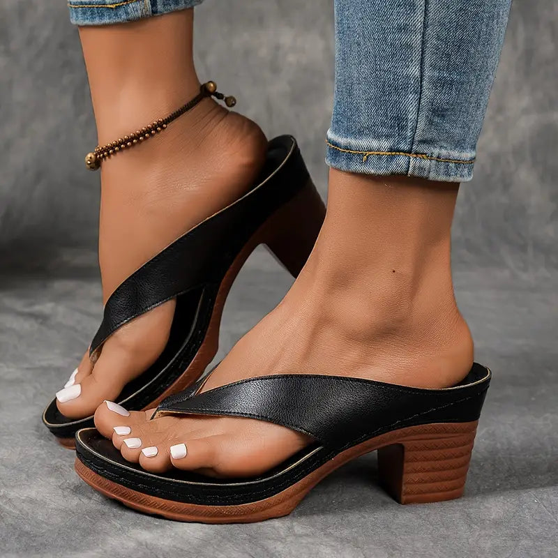 Elegant Ergonomic Women Slip-On Sandal Heels