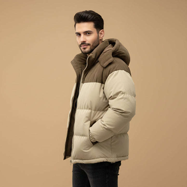 Warm Windproof Men's Winter Puffer Hooded Jacket