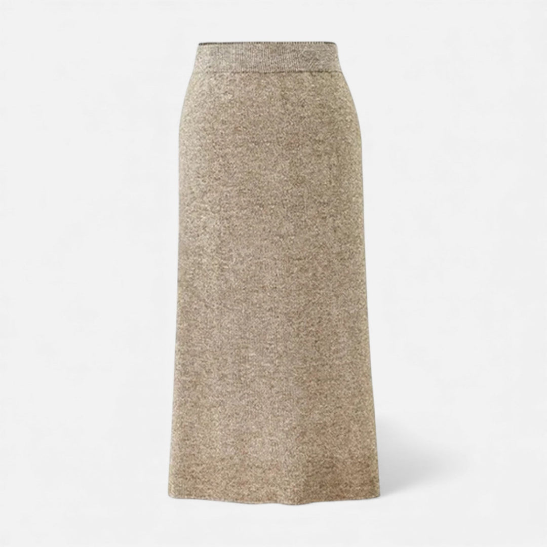 Women's Elegant Wool A-Line Midi Skirt