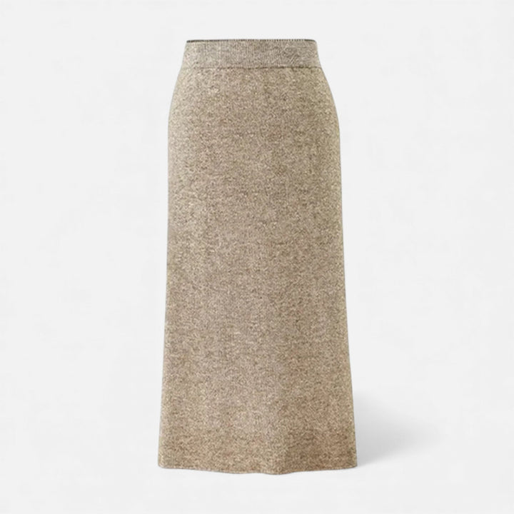 Women's Elegant Wool A-Line Midi Skirt