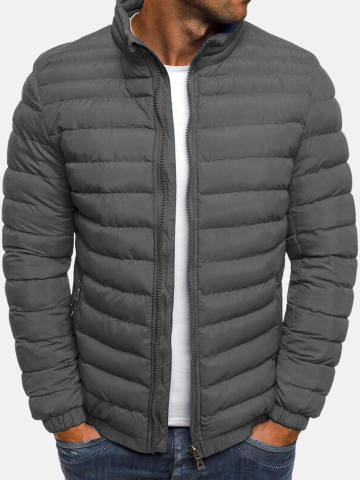Elegant Men's Quilted Jacket - Warm Lined Winter Jacket with Timeless Design