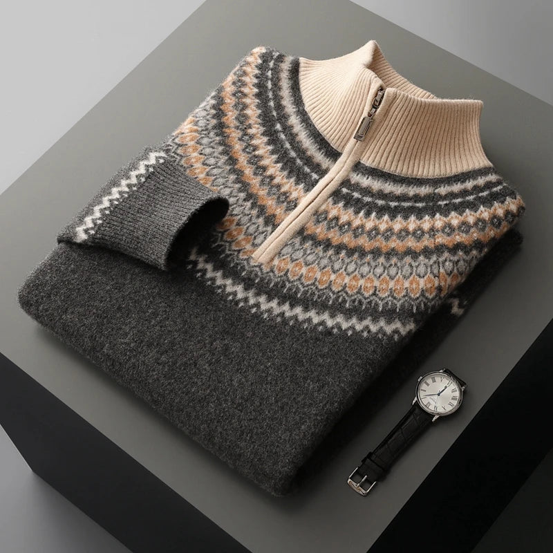 Men's Nordic Half-Zip Knit Sweater