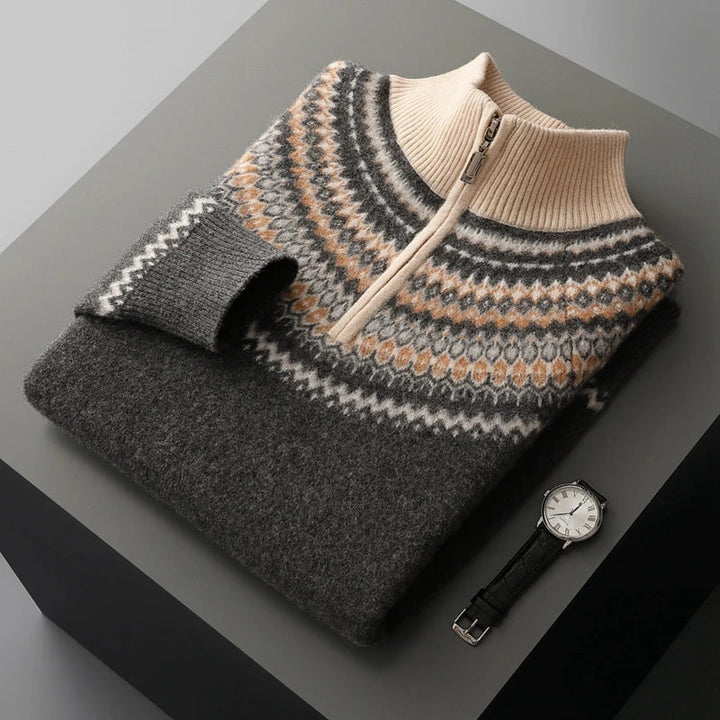 Men's Nordic Half-Zip Knit Sweater
