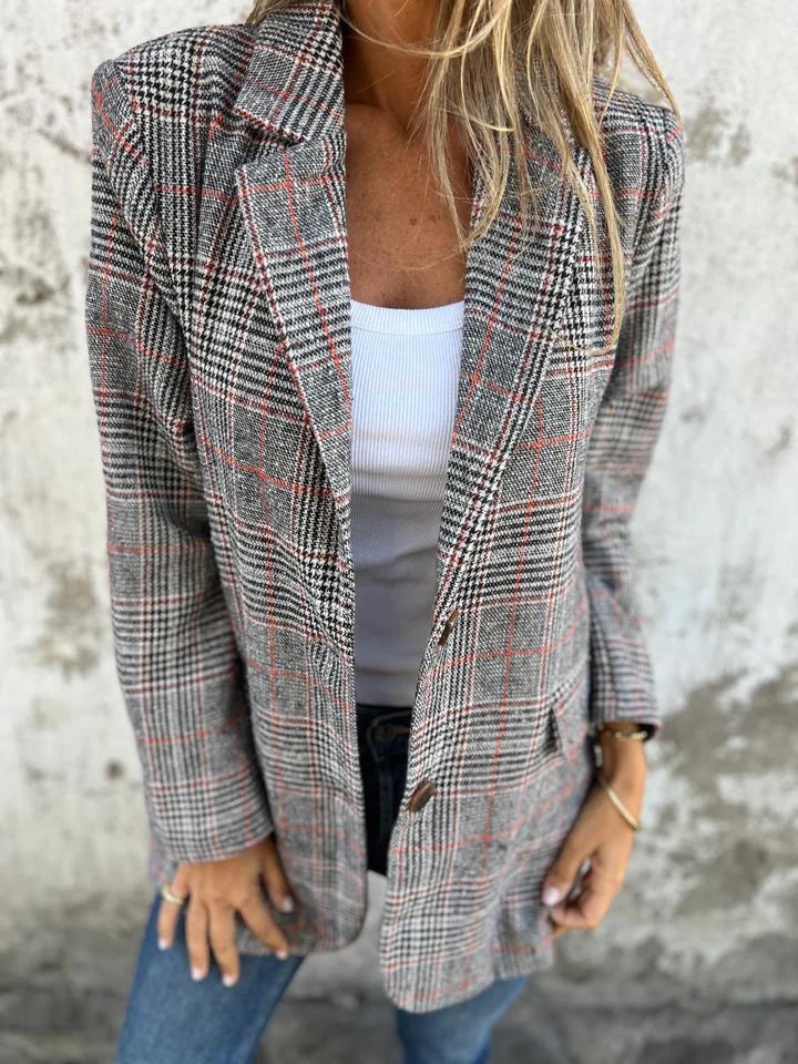 Classic Plaid Blazer for Women