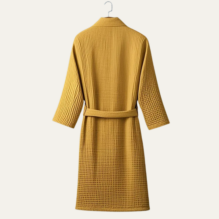 Lightweight Cotton Waffle Men's Spa Bathrobe with Belt