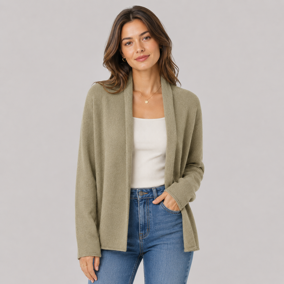 Soft Premium Women's Cashmere Blend Open Cardigan