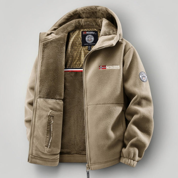 Men's Winter Jacket with Thermal Fleece Lining - Weather-Resistant and Windproof