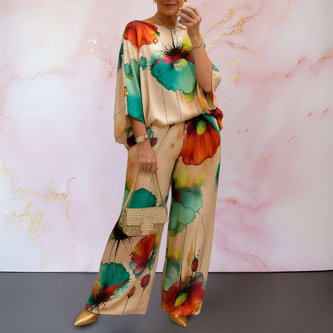 Elegant Satin Two-Piece Set for Women