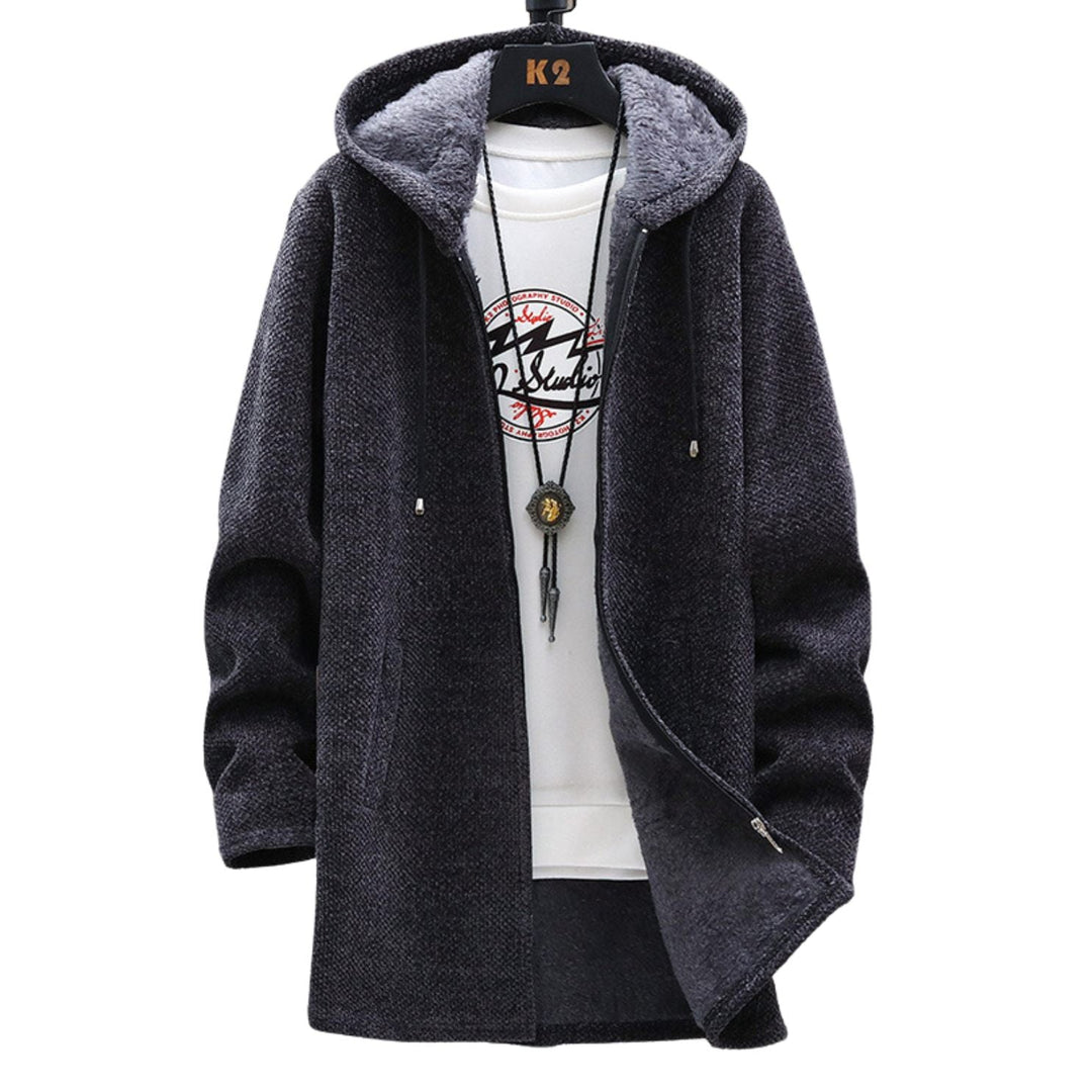 Warm Long Men's Winter Coat with Hood - Soft and Windproof