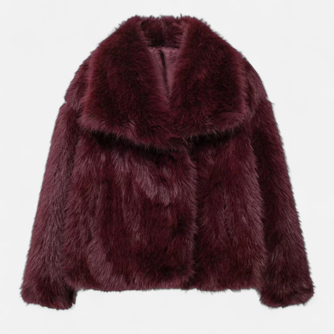 Elegant Faux Fur Plush Winter Coat for Women