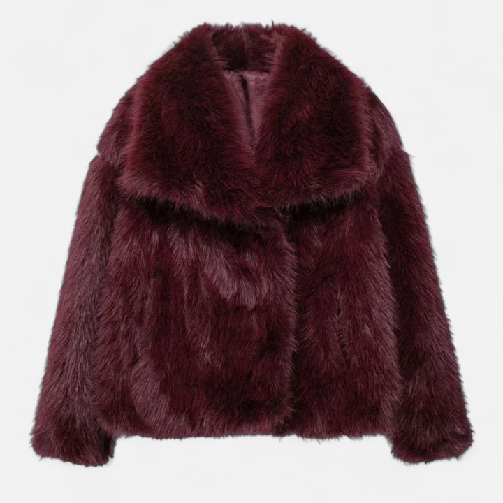 Elegant Faux Fur Plush Winter Coat for Women