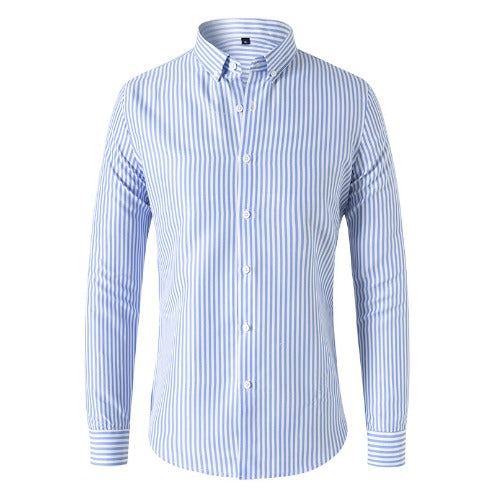 Striped Men's Business Shirt Slim Fit - Classic Elegant Long Sleeve