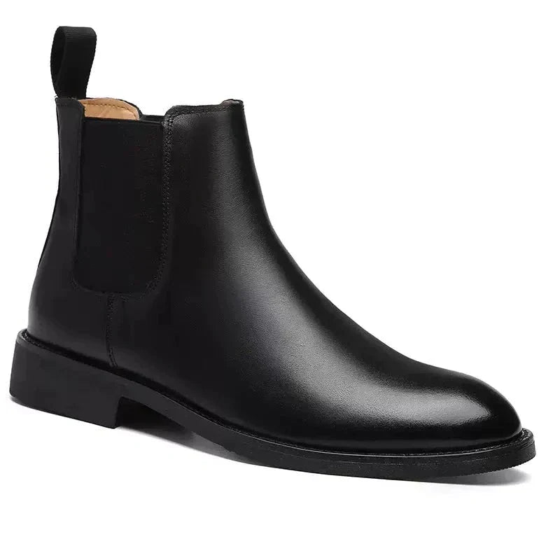Men's Luxury Calfskin Suede Chelsea Boots - Classic Boots with Elastic Side Panels