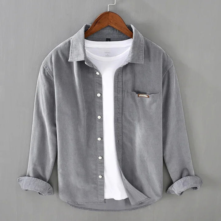 Classic Men's Corduroy Shirt - Soft Texture and Vintage Charm for Casual Wear