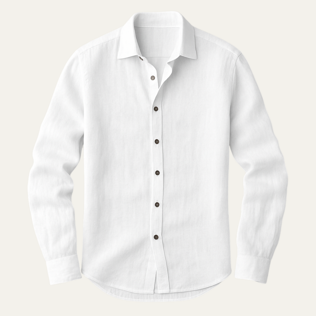 Vintage Breathable Men's Long Sleeve Cotton Shirt
