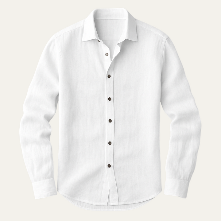 Vintage Breathable Men's Long Sleeve Cotton Shirt