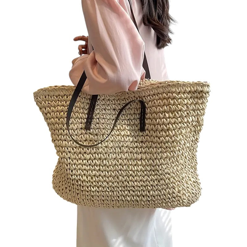 Spacious Textured Women's Beach Tote Bag