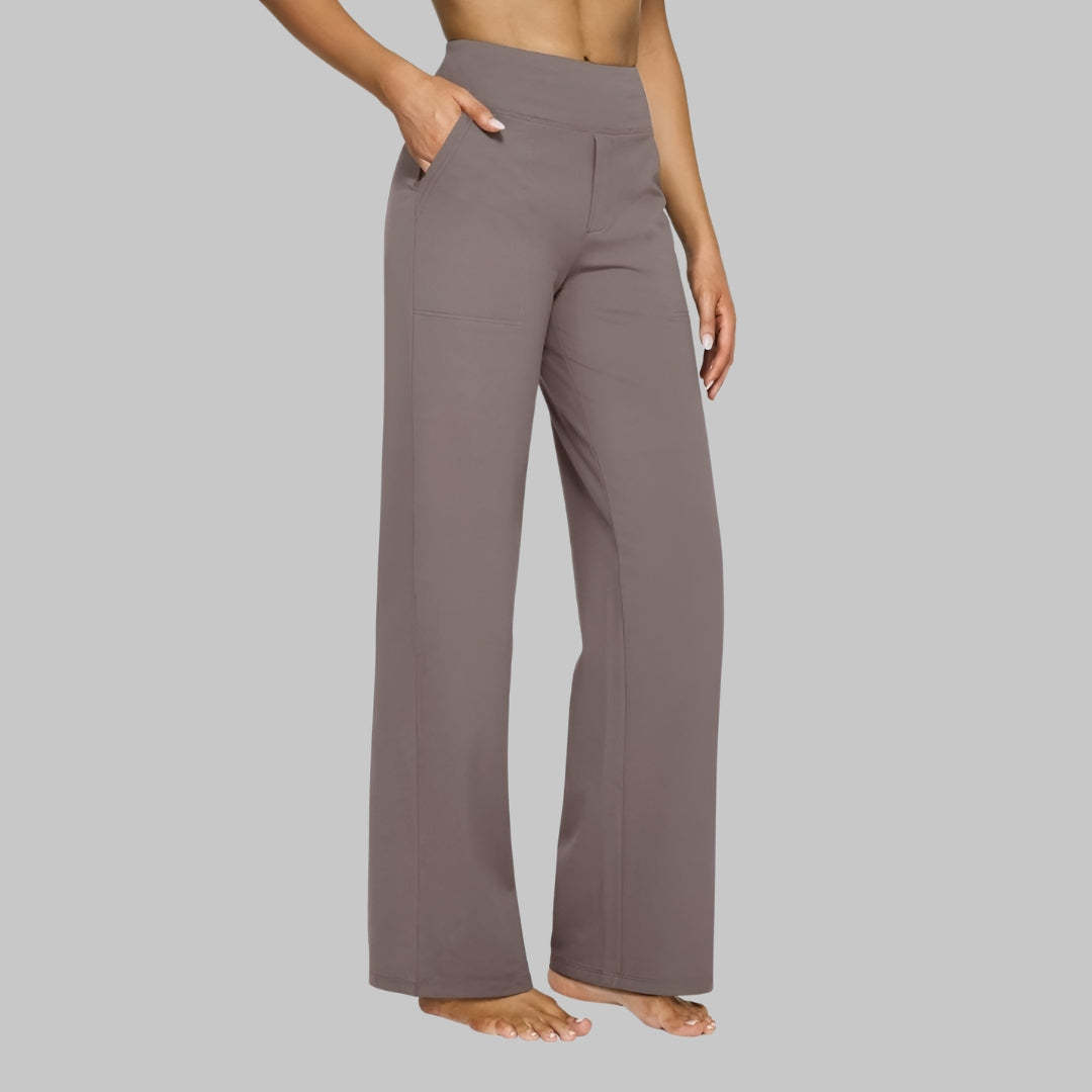 Women's Elegant Jersey Pants with Elastic Waistband