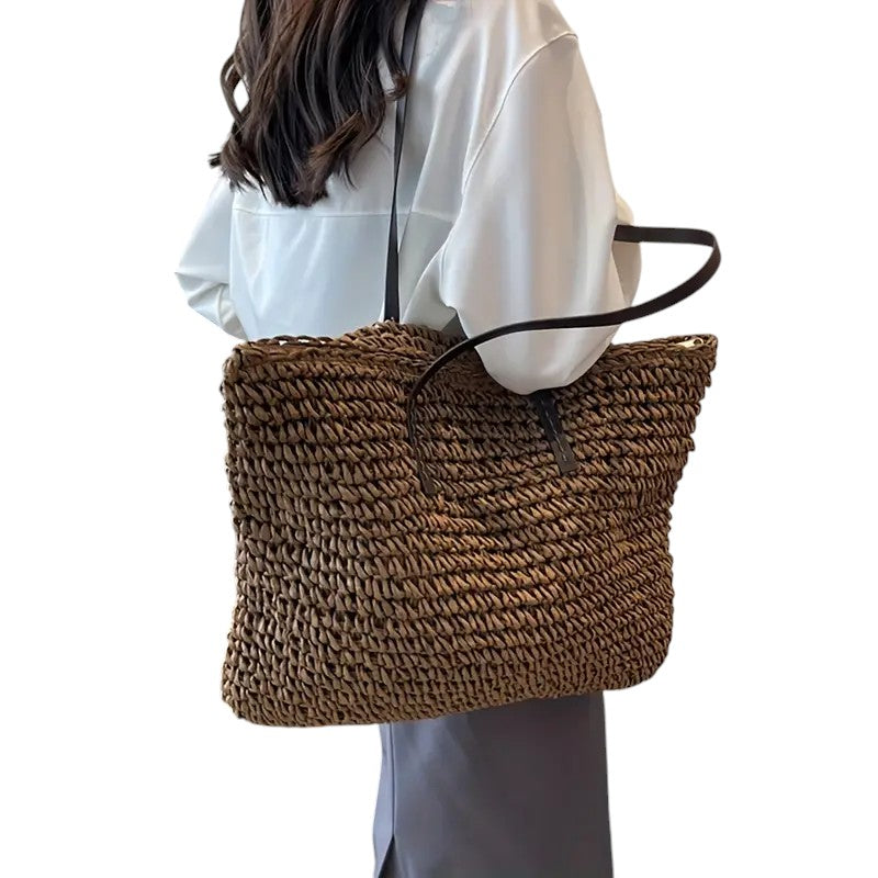 Spacious Textured Women's Beach Tote Bag