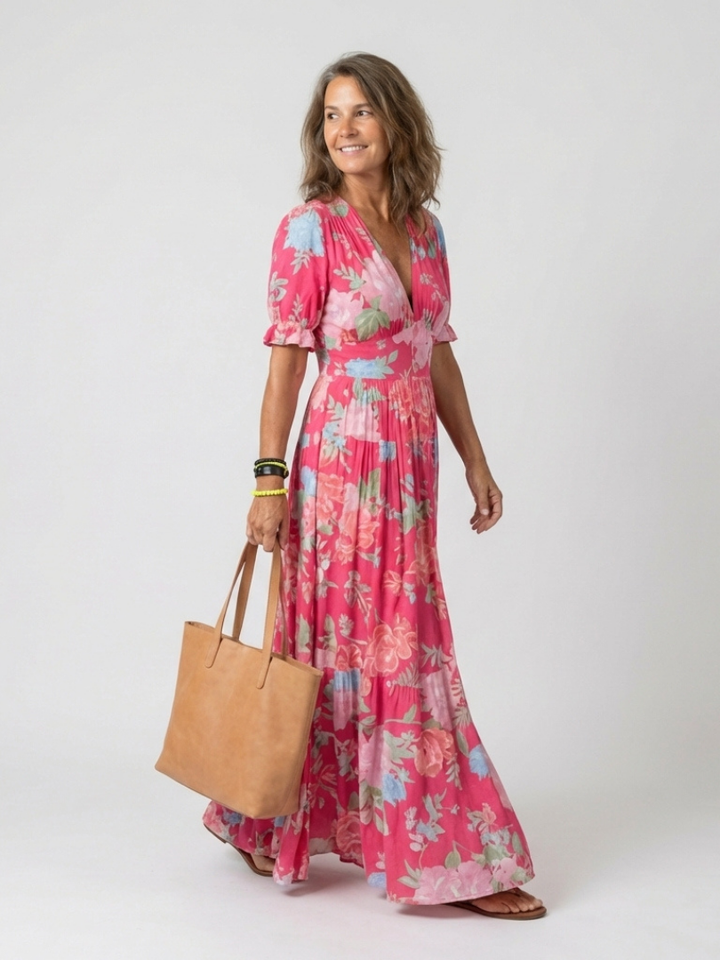 Lightweight Feminine Women's Floral Midi Dress
