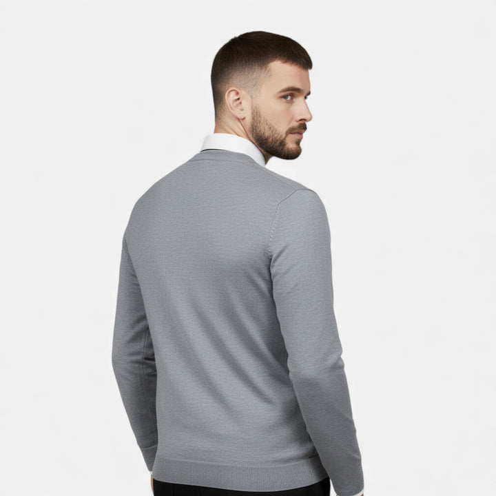 Elegant Men's V-Neck Knit Sweater