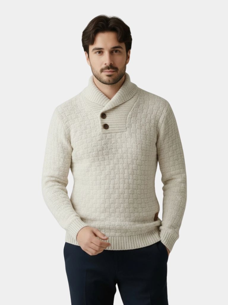 Elegant Men's Slim-Fit Knit Sweater - Soft and Stylish