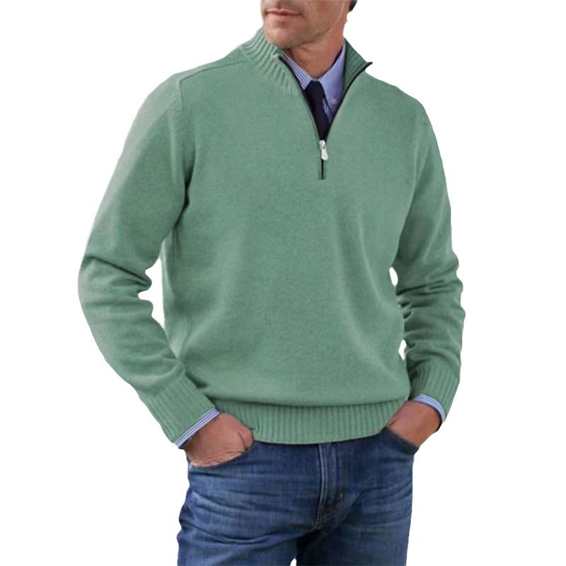 Warm Men's Pullover with Zipper